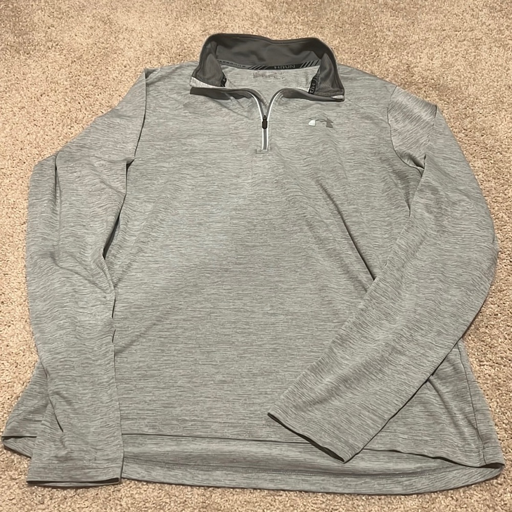 Under Armour Fitted XL gray striped quarter zip